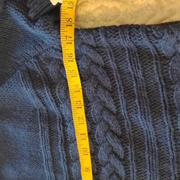 St. John Bay Woman's American Navy Mock Cable Sweater, Size: M, NWT - Picture 8 of 10